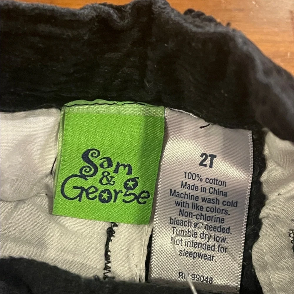 Okie Dokie and Sam and George 2 Pair of Corduroy Pants tan black Boys Size 2T
